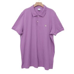 Brooks Brothers Polo Shirt Mens XXL Purple Slim Fit Supima Cotton Preppy Casual